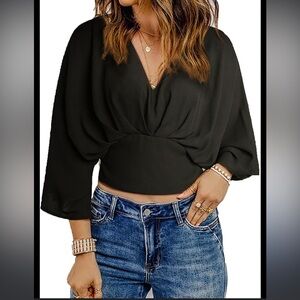 HYFVE black silky, blouse size small